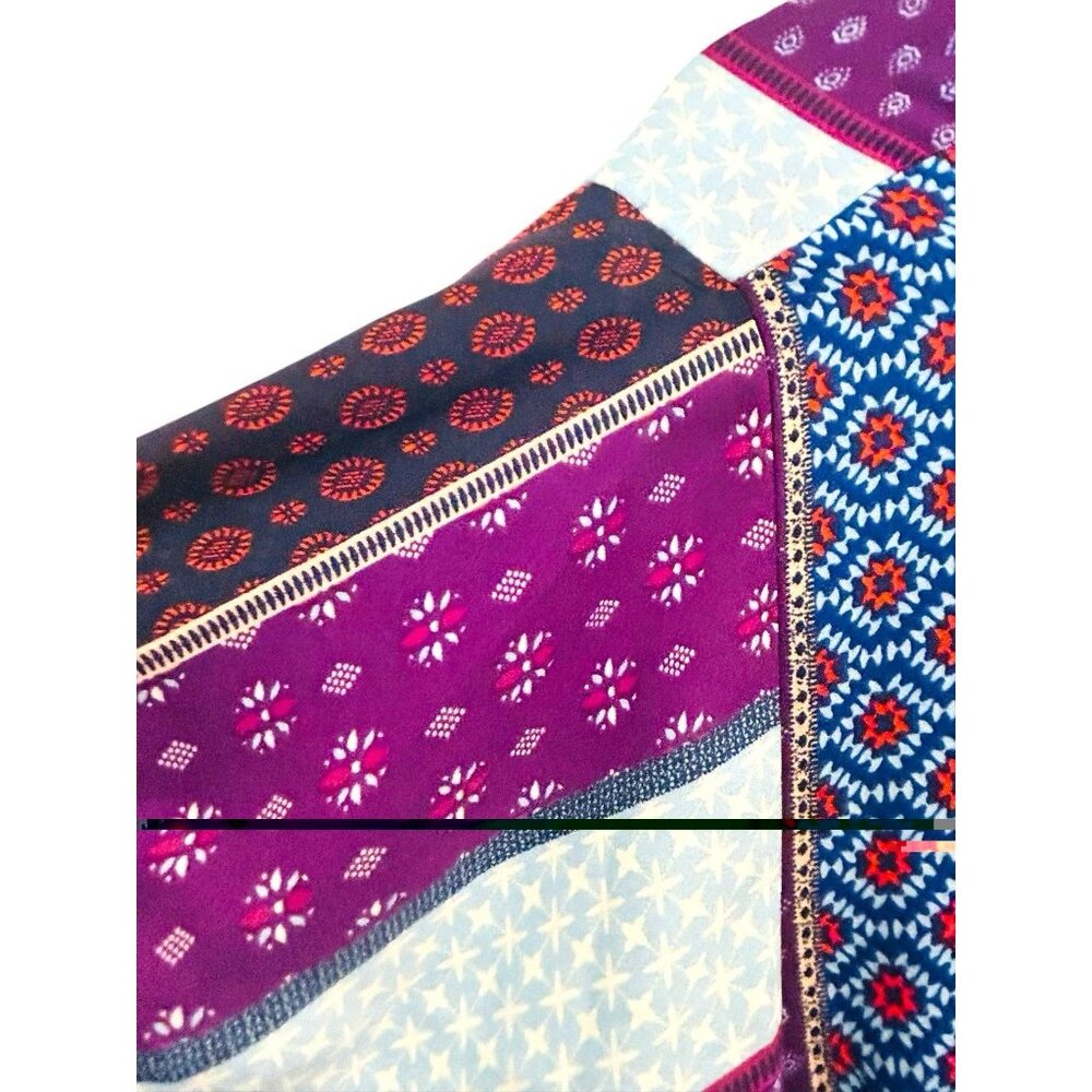 Women’s Size 3X Mix Print Embroidered Popover Blouse Boho Lagen Look Work Travel - Picture 4 of 13